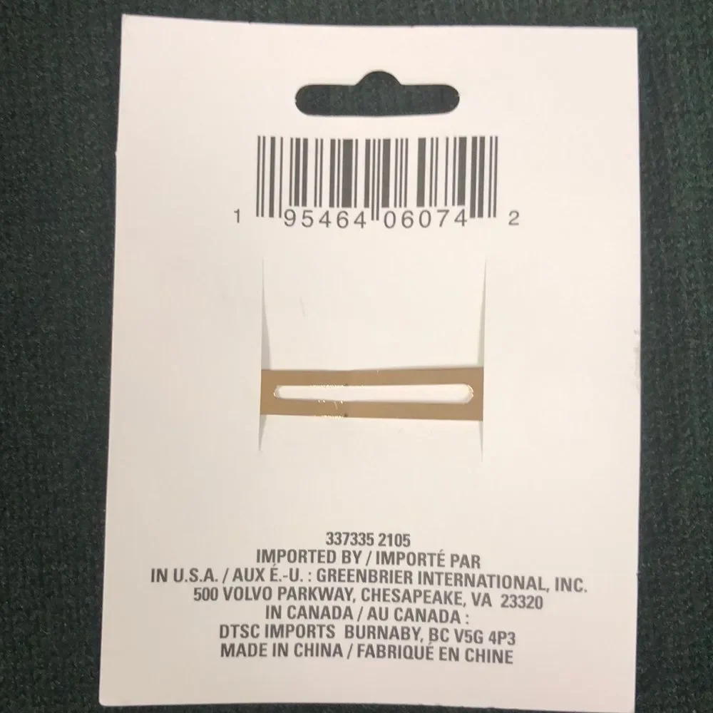 NWT Gold Tone White Pearls and Stones Triangular Hair Clip